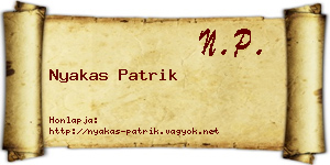 Nyakas Patrik névjegykártya